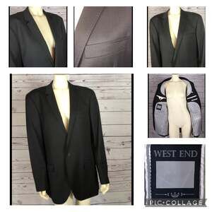 West End Blazer striped in black one button closing lined size 42